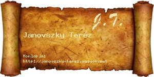 Janovszky Teréz névjegykártya